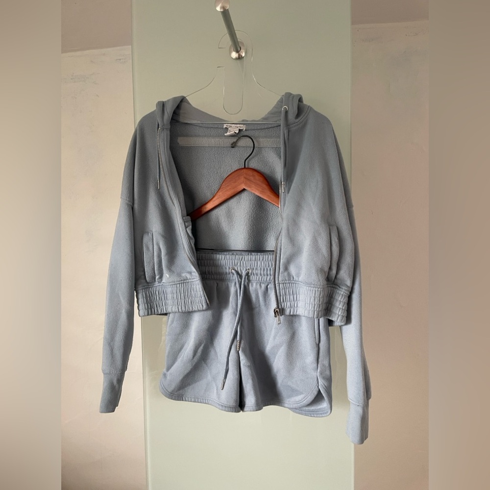 Cropped Hoodie and Shorts Set
